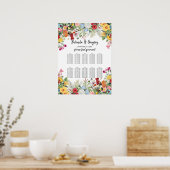 Blumengarten-Blume Hochzeitsdiagramm Poster (Küche)