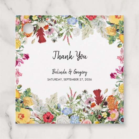 Blumengarten Blume Hochzeitsgeschenk Geschenkanhänger (Vorderseite)