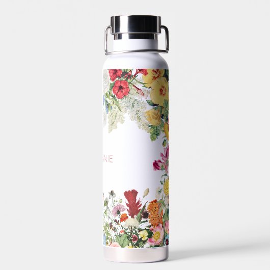 Blumengarten Blume Individuelle Name Trinkflasche (Rückseite)