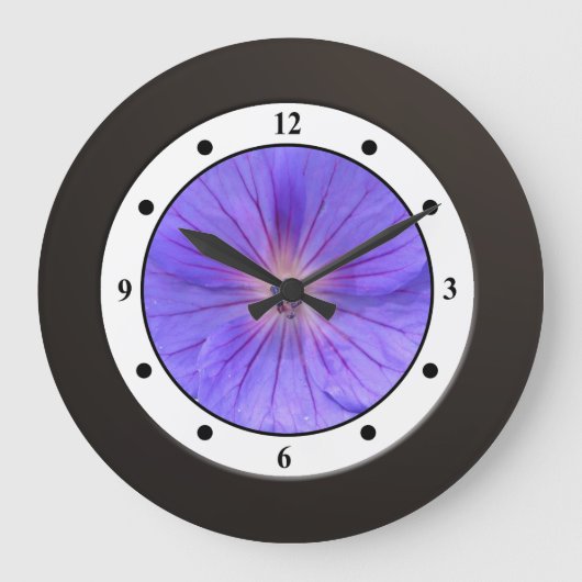 Blumengarten Blume Moderne Ziffern Große Wanduhr (Vorderseite)