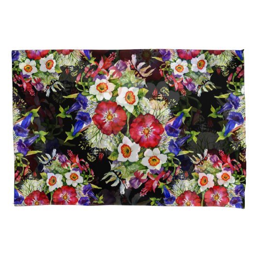 Blumengarten Blume Narcissus Blätter Weiß Rot Kissenbezug (Vorderseite-Links)