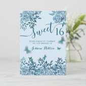 Blumengarten Blumen Blume 16 . Geburtstag Einladun Einladung (Stehend Vorderseite)