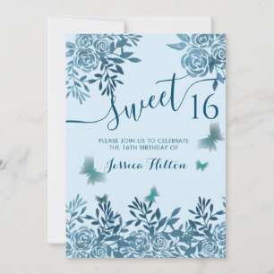 Blumengarten Blumen Blume 16 . Geburtstag Einladun Einladung