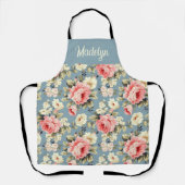Blumengarten Blumen Muster Monogramm Name Schürze (Vorderseite)