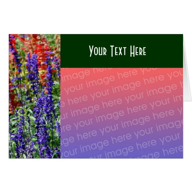 Blumengarten Blumenfotokarte (Vorderseite (Horizontal))