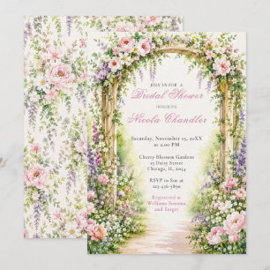Blumengarten-Bogen Brautparty Einladung