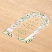 Blumengarten-Bogen-Monogramm-Hochzeit Acryleinladungen (Ablage )