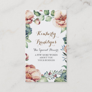 Blumengarten Botanische Blume Sukkulenten Elfenbei Visitenkarte