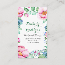 Blumengarten-botanische BlumeSucculents gemalt Visitenkarte