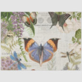 Blumengarten Botanischer Schmetterling Blumengarte Seidenpapier (Vorderseite)