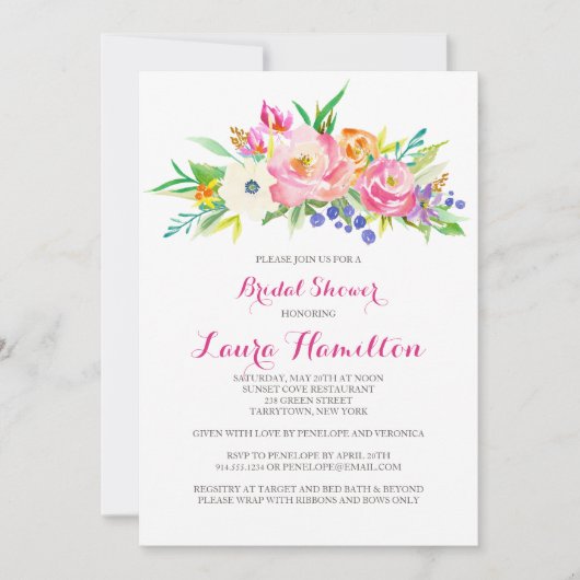 Blumengarten | Brautdusche Einladung (Vorderseite)