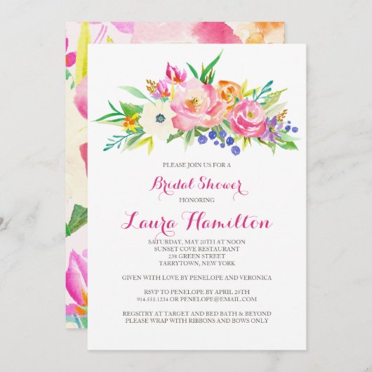 Blumengarten | Brautdusche Einladung (Vorne/Hinten)