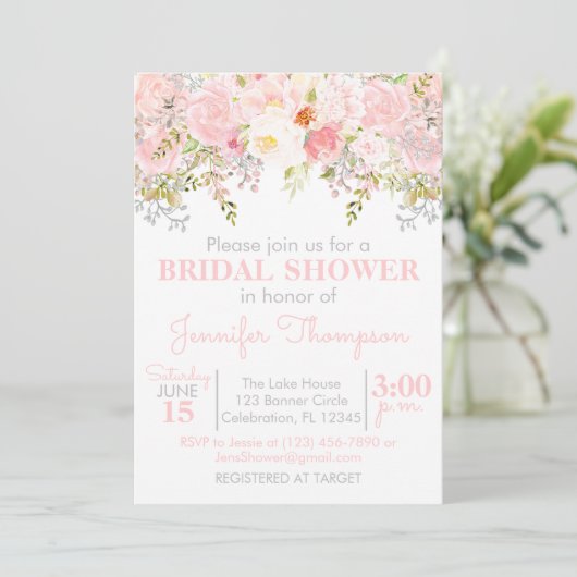 Blumengarten Brautdusche Einladung (Stehend Vorderseite)