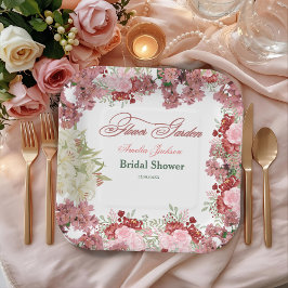 Blumengarten Brautdusche Einladung Pappteller