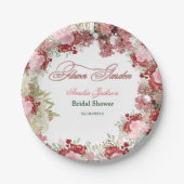 Blumengarten Brautdusche Einladung Pappteller (Vorderseite)
