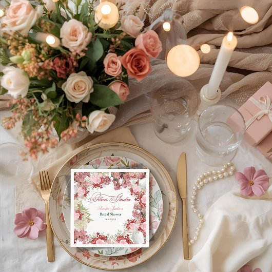 Blumengarten Brautdusche Einladung Serviette