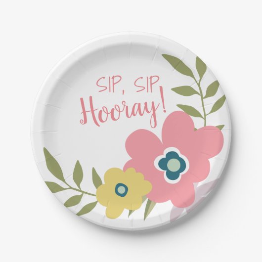 Blumengarten-Brautparty oder Babydusche Pappteller (Vorderseite)