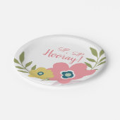 Blumengarten-Brautparty oder Babydusche Pappteller (Schrägansicht)