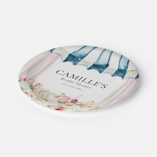 Blumengarten Brautparty Papier Teller (Schrägansicht)