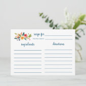 Blumengarten Brautparty Rezept Karte (Stehend Vorderseite)