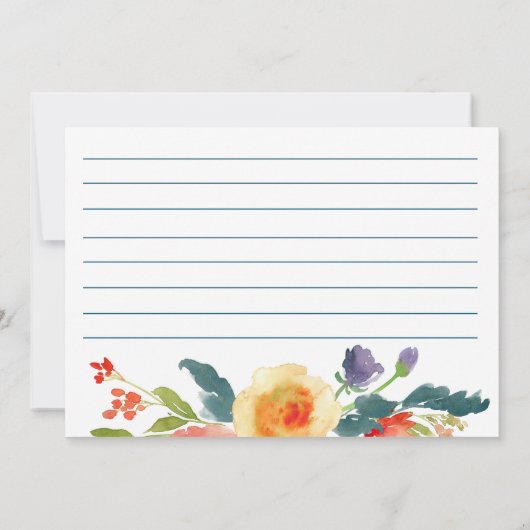 Blumengarten Brautparty Rezept Karte (Rückseite)