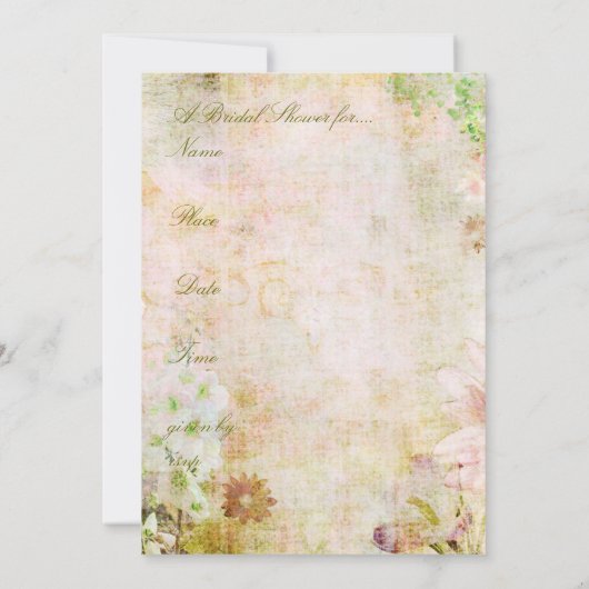 Blumengarten-Brautpartyeinladung Einladung (Rückseite)