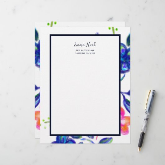 Blumengarten Briefbogen (Vorderseite/Rückseite Beispiel)