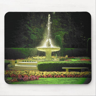 Blumengarten Brunnen Mousepad