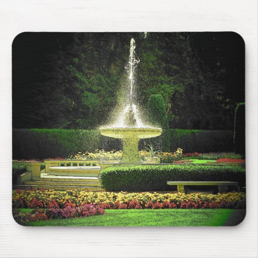 Blumengarten Brunnen Mousepad (Vorne)