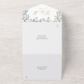 Blumengarten Cascade Elegante Hochzeit All In One Einladung (Außenbereich)