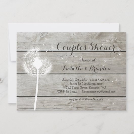 Blumengarten Couple's Dusche Einladung (Vorderseite)