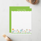 Blumengarten Danke Karte (Vorderseite/Rückseite Beispiel)