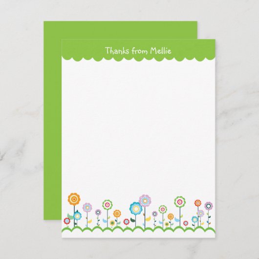 Blumengarten Danke Karte (Vorne/Hinten)