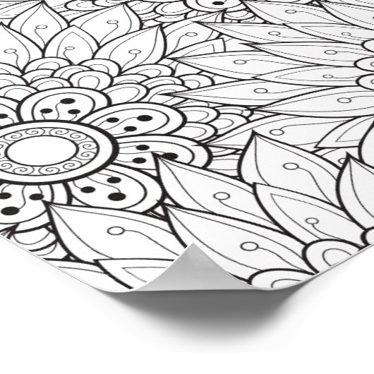 Blumengarten Doodle 2 Poster (Ecke)