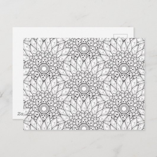 Blumengarten Doodle Postkarte (Vorne/Hinten)