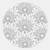 Blumengarten Doodle Runder Aufkleber (Vorderseite)