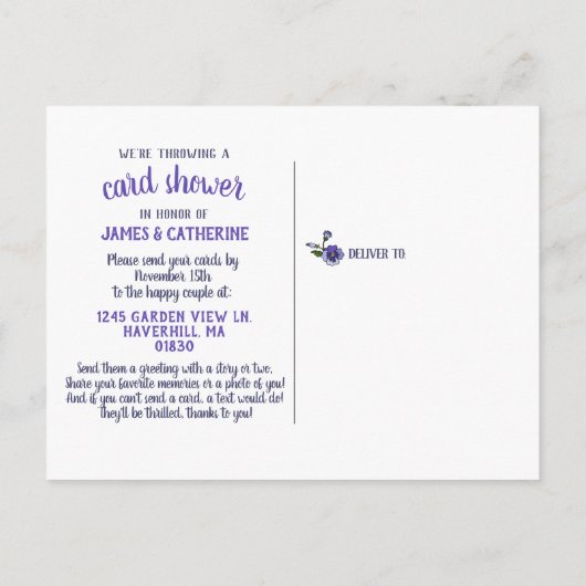 Blumengarten Dusche Goldene Jahreszeit Postkarte (Rückseite)