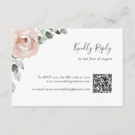 Blumengarten Dusty Rose QR Code Wedding RSVP Karte