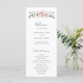 Blumengarten Dusty Rose Wedding Programm (Stehend Vorderseite)