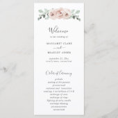 Blumengarten Dusty Rose Wedding Programm (Vorderseite)