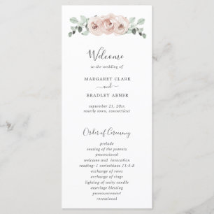 Blumengarten Dusty Rose Wedding Programm
