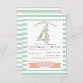 Blumengarten | Einladung zum ersten Geburtstag (Vorne/Hinten)