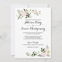 Blumengarten Einladung zur Hochzeit - weiß