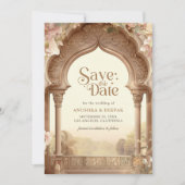 Blumengarten Elefanten Indischer Palast Hochzeit Save The Date (Vorderseite)