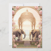 Blumengarten Elefanten Indischer Palast Hochzeit Save The Date (Rückseite)