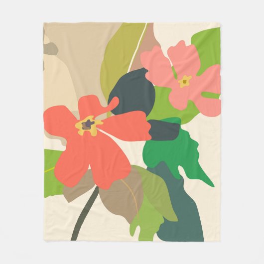 Blumengarten - Farbblöcke Fleecedecke (Vorderseite)