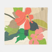 Blumengarten - Farbblöcke Fleecedecke (Vorderseite (Horizontal))