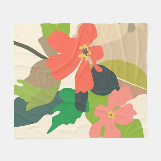 Blumengarten - Farbblöcke Fleecedecke (Vorderseite (Horizontal))