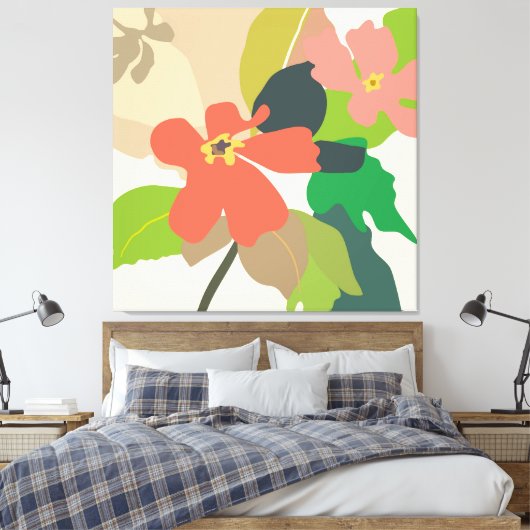 Blumengarten - Farbblöcke Leinwanddruck (Insitu (Schlafzimmer))