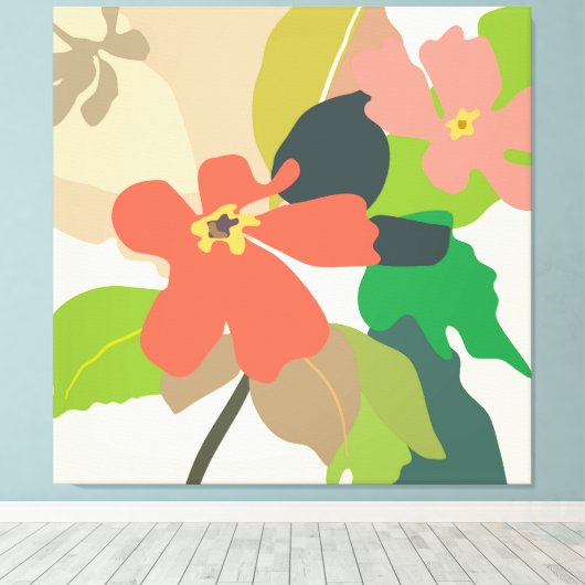 Blumengarten - Farbblöcke Leinwanddruck (Insitu (Holzboden))